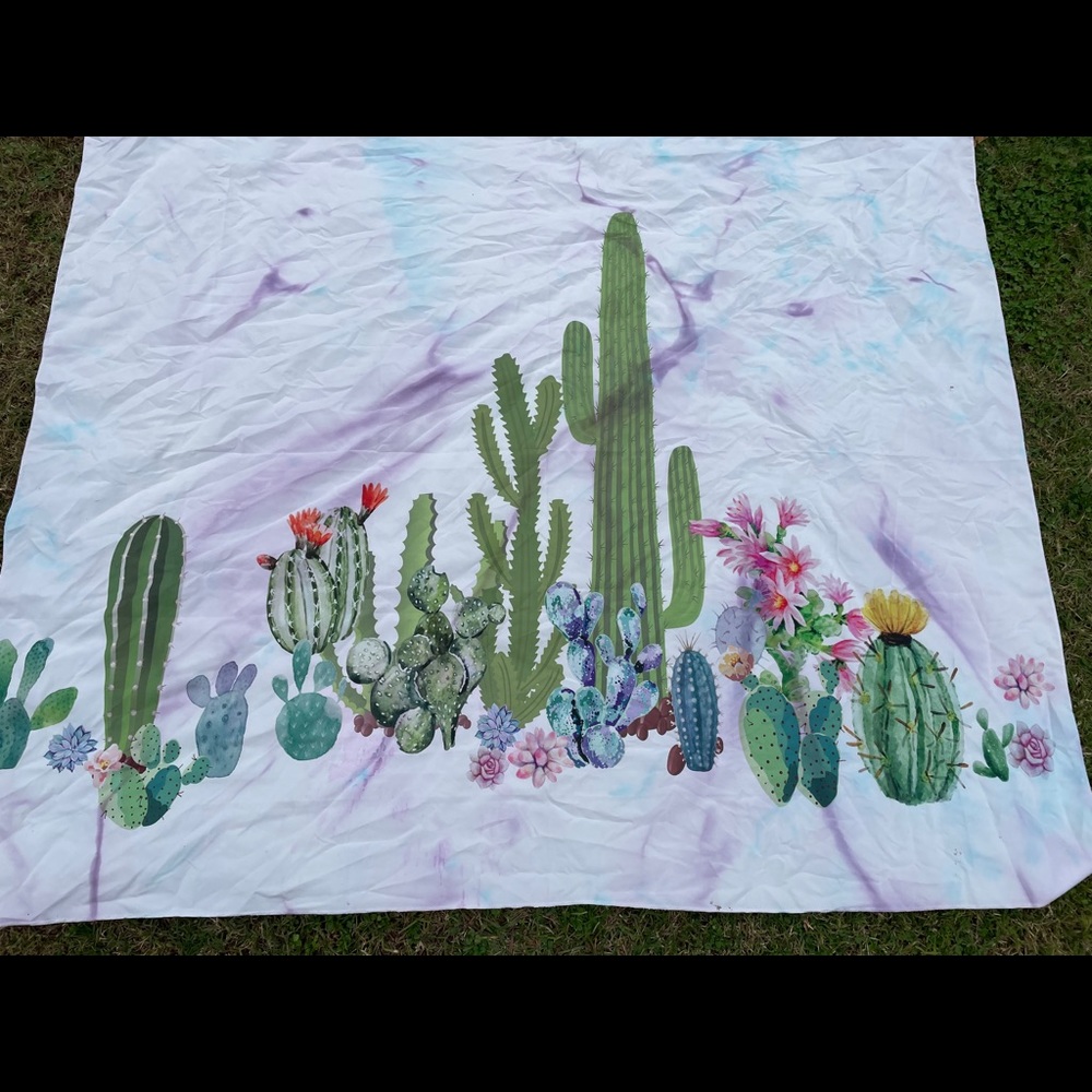 One of a kind tie dyed cactus tapestry
